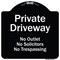 Signmission Designer Series-Private Driveway No Outlet Solicitors Or Trespassing, 18" H, BW-1818-9781 A-DES-BW-1818-9781 - alternate 1